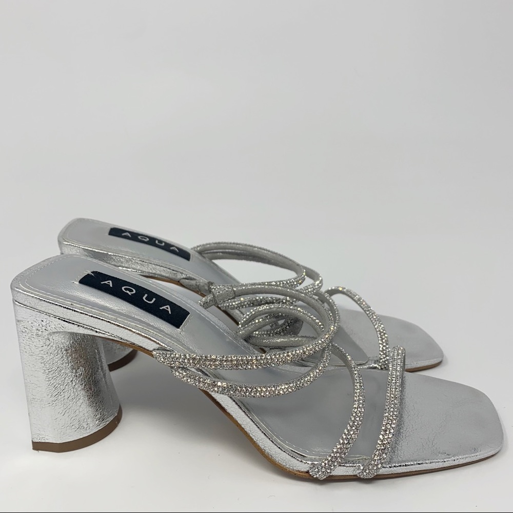 Aqua Rhinestone Sandals - Picture 2 of 7